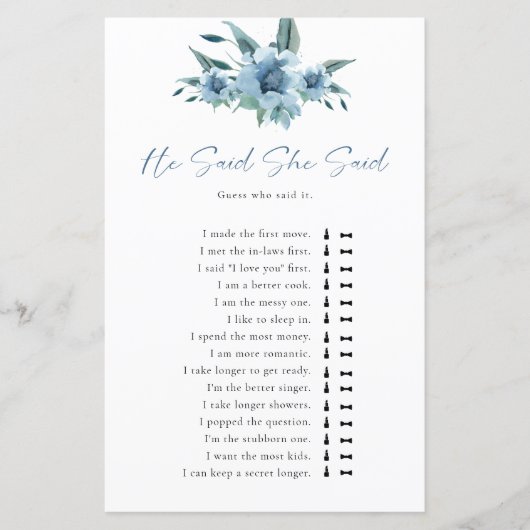 Etwas blaues Brautparty, sagte er (Vorderseite)