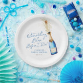 Etwas Blaues Champagner Braut-Brunch Pappteller (Party)
