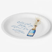Etwas Blaues Champagner Braut-Brunch Pappteller (Schrägansicht)