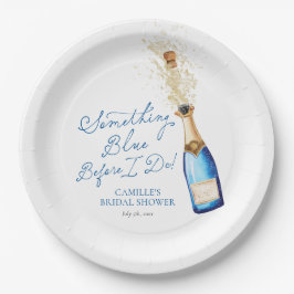 Etwas Blaues Champagner Braut-Brunch Pappteller
