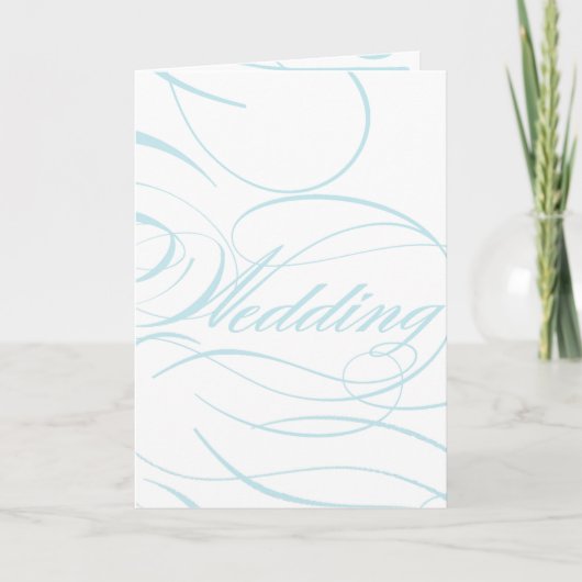 Etwas Blaues Christliches Wirbel Bi-fold Wedding Einladung (Vorderseite)