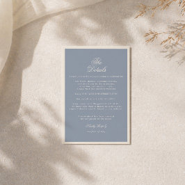 Etwas Blaues Dusty Blue Hochzeitsdetails Karte