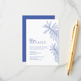 Etwas Blaues elegantes botanisches Blätter Details Begleitkarte