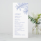 Etwas Blaues elegantes botanisches Hochzeitsprogra (Stehend Vorderseite)