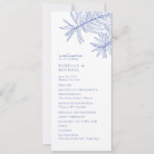 Etwas Blaues elegantes botanisches Hochzeitsprogra (Vorderseite)