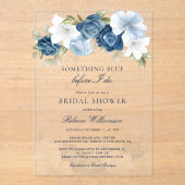 Etwas blaues Floral, bevor ich Brautparty mache Acryleinladungen (Vorderseite)