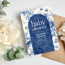 Etwas Blaues Florales Französisches Toile Baby Sho