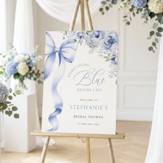 Etwas Blaues Florales Hochzeitsdusche Digitales Sc Poster