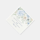 Etwas blaues florales Hydrangea Dekor Hochzeit Serviette (Ecke)