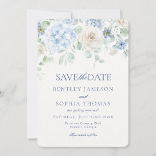 Etwas Blaues Florales Hydrangea Save the Date Kart Einladung