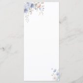 Etwas blaues florales Menü Menükarte (Rückseite)
