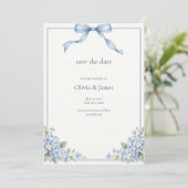 Etwas Blaues Florales Save the Date (Stehend Vorderseite)