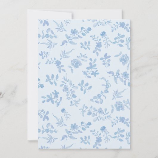 Etwas blaues französisches Vintages blumengeschmüc Dankeskarte (Rückseite)