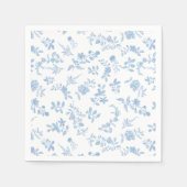 Etwas blaues französisches Vintages blumengeschmüc Serviette (Vorderseite)