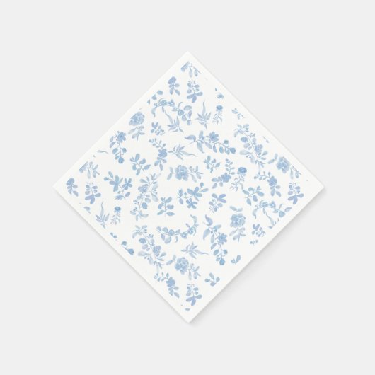 Etwas blaues französisches Vintages blumengeschmüc Serviette (Ecke)