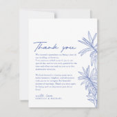 Etwas Blaues Handgezeichnetes botanisches Dankeskarte (Vorderseite)