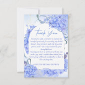Etwas blaues Hydrangeas elegantes Brautparty Dankeskarte (Vorderseite)
