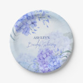 Etwas blaues Hydrangeas elegantes Brautparty Pappteller (Vorderseite)
