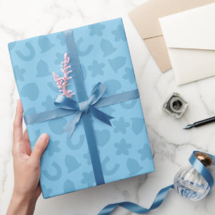 Etwas Blaues Konfetti Hochzeitsmuster Geschenkpapier