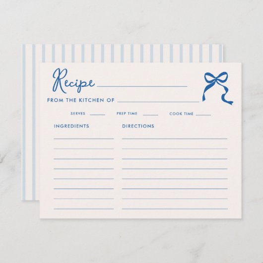 Etwas Blaues Squigggg Frame Bow-Brautparty Begleitkarte (Vorne/Hinten)