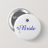Etwas Blaues und Griechische Brause Button (Vorne & Hinten)