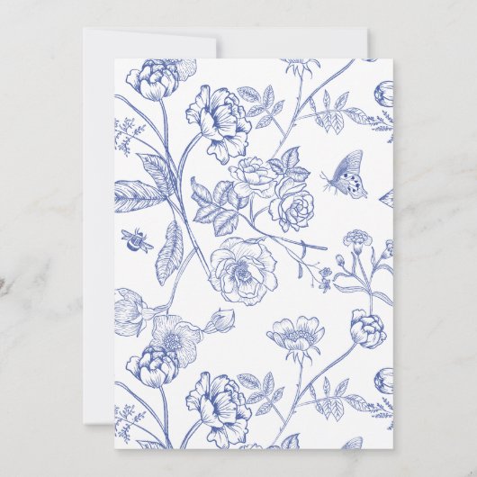 Etwas Blaues Viktorianisches Brautparty Einladung (Rückseite)