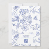 Etwas Blaues Viktorianisches QR-Brautparty Einladung (Rückseite)