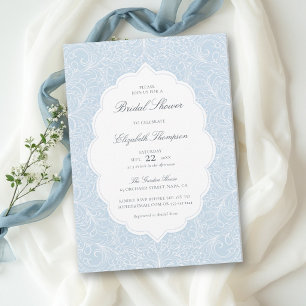 Etwas Blaues Vintage-Spitze-Brunch-Brautabschied Einladung