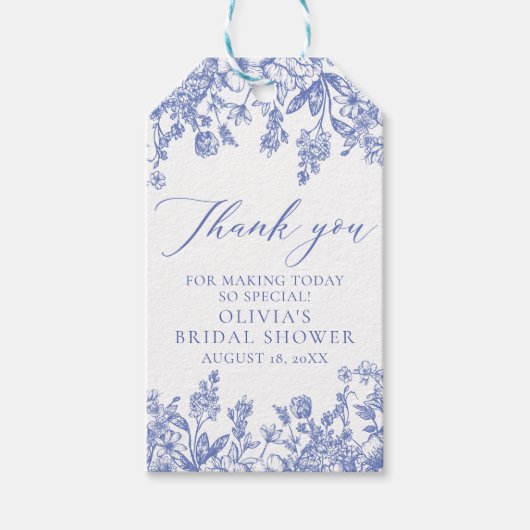 Etwas Blaues Vintages blaues Brautparty Geschenkanhänger (Vorderseite)