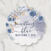 Etwas Blaues vor dem Braut-Shower mit Blumen zur H Geschenkanhänger (Rückseite)