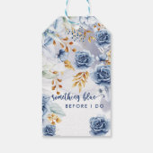 Etwas Blaues vor dem Hochzeitsbrausebad Floral Geschenkanhänger (Rückseite)