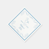 Etwas Blaues vor der eleganten Brautparty Serviette (Ecke)