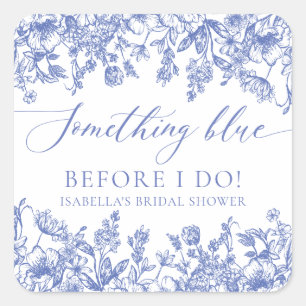 Etwas Blaues vor der eleganten Bridal Shower, bevo Quadratischer Aufkleber