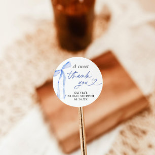 Etwas Blaues vor der Hochzeit Dessert-Aufkleber Runder Aufkleber