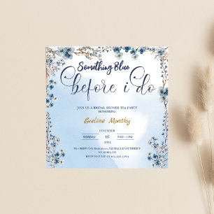 Etwas Blaues vor der Hochzeitshydrangea-Junggesell Einladung