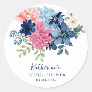 Etwas Blaues vor meiner Bridal-Shower-Favor Runder Aufkleber