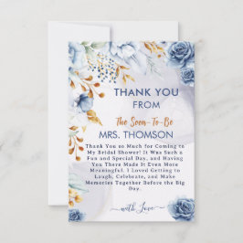 Etwas Blaues vor meiner Bridal Shower Floral Dankeskarte