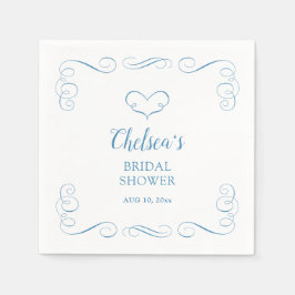 Etwas Blaues vor meiner eleganten Hochzeitsdusche Serviette