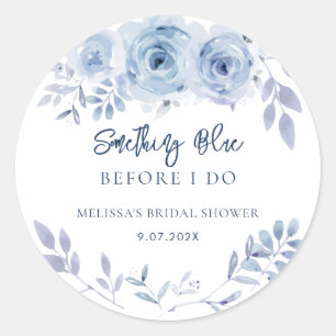 Etwas Blaues vor meiner Floral Brautparty Runder Aufkleber