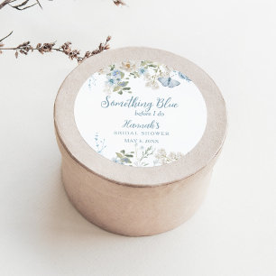 Etwas Blaues vor meiner floralen Bridal Shower Runder Aufkleber