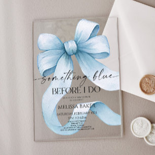 Etwas Blaues vor meiner Hochzeit Blaue Schleife Br Acryleinladungen