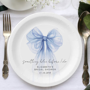 Etwas Blaues vor meiner Hochzeit - Brautparty Pappteller