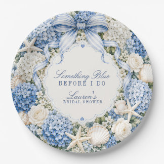 Etwas Blaues vor meiner Hochzeit Hydrangea-Brautju Pappteller