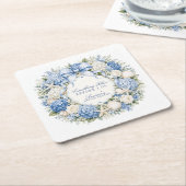 Etwas Blaues vor meiner Hochzeit Hydrangea-Brautju Rechteckiger Pappuntersetzer (angewinkelt)