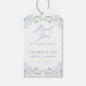 Etwas Blaues Vorbereitendes Florales Brautdusche Geschenkanhänger (Vorderseite)