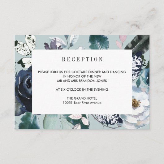 Etwas Blaues WEDING Rezeptionsdetails Begleitkarte (Vorderseite)