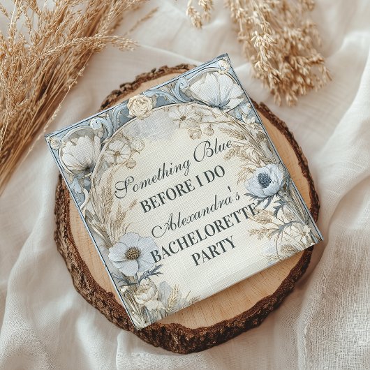 Etwas Blaues Winterflorales Junggesellinnenabschie Serviette
