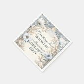 Etwas Blaues Winterflorales Junggesellinnenabschie Serviette (Ecke)