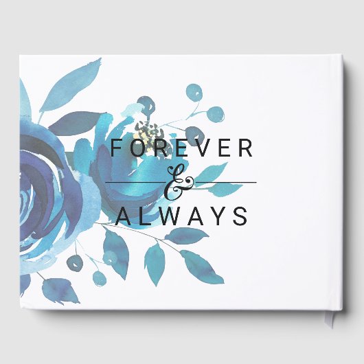 Etwas Blaufarbenes Blumenzillogramm Gästebuch (Rückseite)