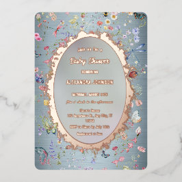 Etwas Blue Baby Shower Foil Einladung